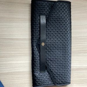 Tory Burch quilted black clutch